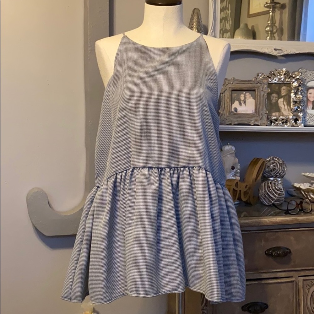 Picnic buffalo print peplum top